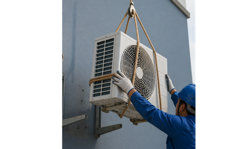 AC installation with Rope support